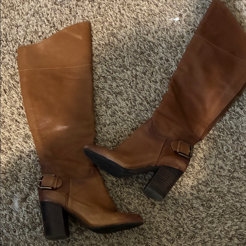 Vince Camuto Brown Heel Knee Boots